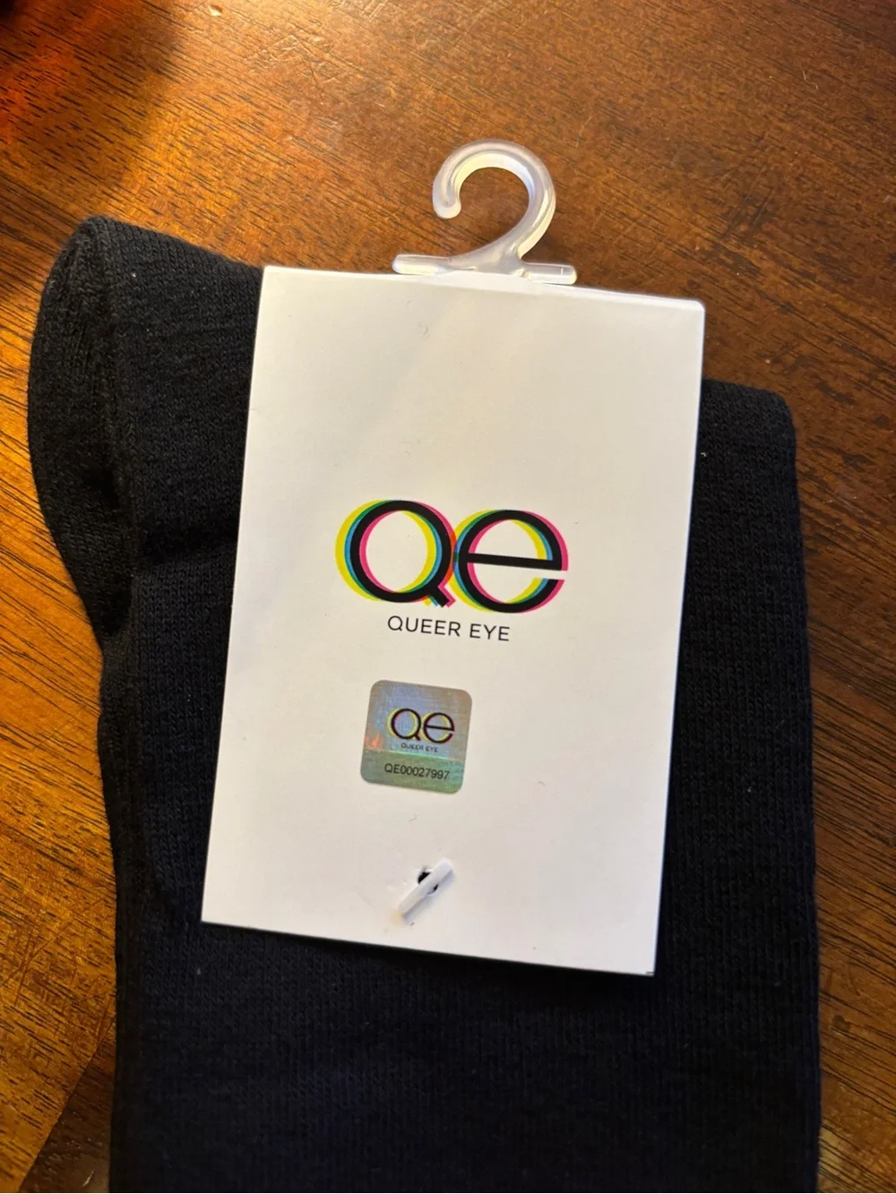 Black Pride Heart Crew Socks with Rainbow Cuff
